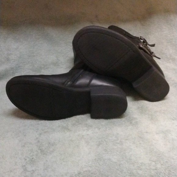 Women's tall black Biker boots size 8 - Picture 5 of 12